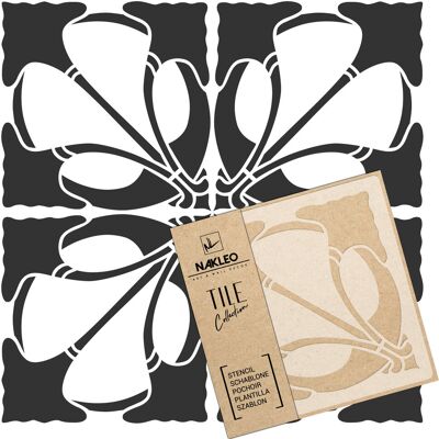 nakleo Szablon Malarski // Płytki – Kafelki // Art Nouveau – Secesja #2 // 60X60Cm nakleo Szablon Malarski // Płytki – Kafelki // Art Nouveau – Secesja #2 // 60X60Cm