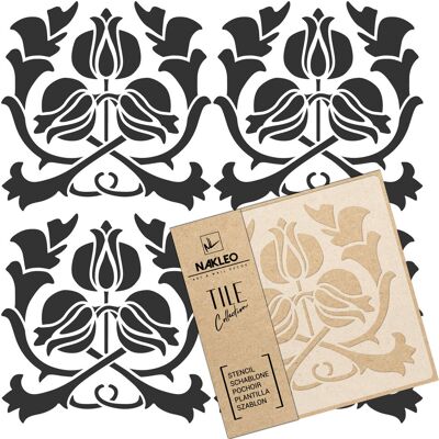 nakleo Szablon Malarski // Płytki – Kafelki // Art Nouveau – Secesja #3 // 60X60Cm nakleo Szablon Malarski // Płytki – Kafelki // Art Nouveau – Secesja #3 // 60X60Cm