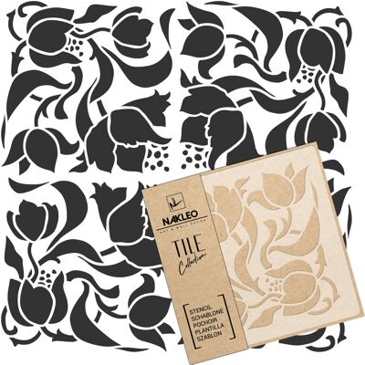nakleo Szablon Malarski // Płytki – Kafelki // Art Nouveau – Secesja #4 // 60X60Cm nakleo Szablon Malarski // Płytki – Kafelki // Art Nouveau – Secesja #4 // 60X60Cm