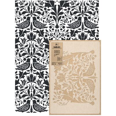 nakleo Szablon Malarski Wielokrotny Powtarzalny // William Morris Floral Birds nakleo Szablon Malarski Wielokrotny Powtarzalny // William Morris Floral Birds
