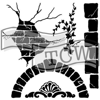 The Crafter`s Workshop, Inc. Szablon, toskańska ściana, 30,5 cm The Crafter`s Workshop, Inc. Szablon, toskańska ściana, 30,5 cm