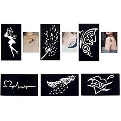 Beyond Szablony do tatuażu/szablony, 6 małych arkuszy zestaw mini 2 do tatuażu henny, brokat, tatuażu Air Brush Tattoo Beyond Szablony do tatuażu/szablony, 6 małych arkuszy zestaw mini 2 do tatuażu henny, brokat, tatuażu Air Brush Tattoo