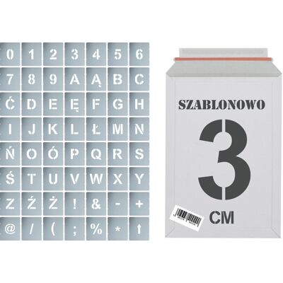 Naklejkolandia Szablony malarskie Litery i Cyfry 3cm, zestaw 56szt. Naklejkolandia Szablony malarskie Litery i Cyfry 3cm, zestaw 56szt.