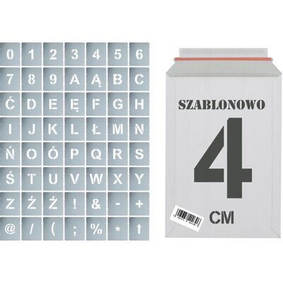Naklejkolandia Szablony malarskie Litery i Cyfry 4cm, zestaw 56szt. Naklejkolandia Szablony malarskie Litery i Cyfry 4cm, zestaw 56szt.