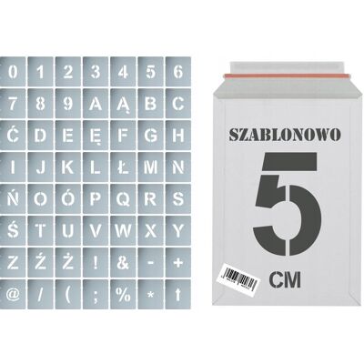 Naklejkolandia Szablony malarskie Litery i Cyfry 5cm, zestaw 56szt. Naklejkolandia Szablony malarskie Litery i Cyfry 5cm, zestaw 56szt.