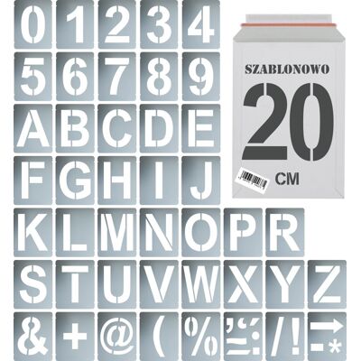 Naklejkolandia Szablony malarskie wielorazowe alfabet Litery i Cyfry 20 cm Zestaw 43 szt. Naklejkolandia Szablony malarskie wielorazowe alfabet Litery i Cyfry 20 cm Zestaw 43 szt.