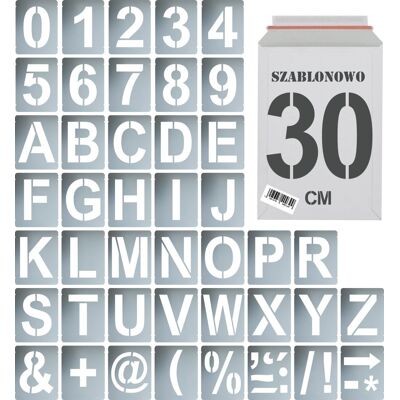 Naklejkolandia Szablony malarskie wielorazowe alfabet Litery i Cyfry 30 cm Zestaw 43 szt. Naklejkolandia Szablony malarskie wielorazowe alfabet Litery i Cyfry 30 cm Zestaw 43 szt.