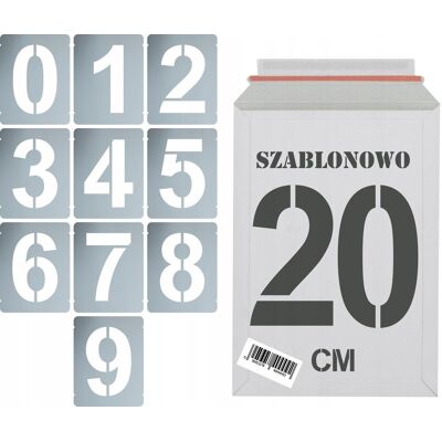 Naklejkolandia Szablony malarskie wielorazowe Cyfry 20cm zestaw 10szt. Naklejkolandia Szablony malarskie wielorazowe Cyfry 20cm zestaw 10szt.