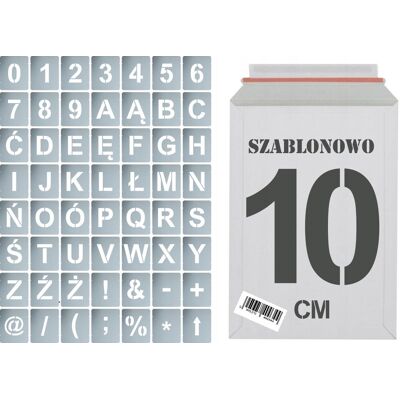 Naklejkolandia Szablony malarskie wielorazowe Litery i Cyfry 10cm, zestaw 56szt. Naklejkolandia Szablony malarskie wielorazowe Litery i Cyfry 10cm, zestaw 56szt.