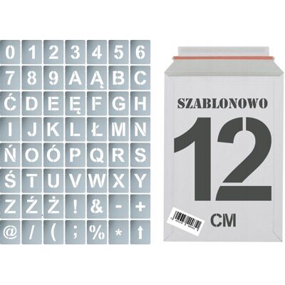 Naklejkolandia Szablony malarskie wielorazowe Litery i Cyfry 12cm, zestaw 56szt. Naklejkolandia Szablony malarskie wielorazowe Litery i Cyfry 12cm, zestaw 56szt.