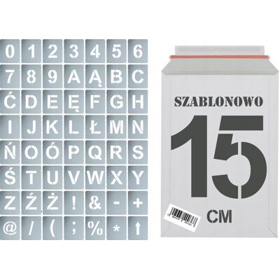 Naklejkolandia Szablony malarskie wielorazowe Litery i Cyfry 15cm, zestaw 56szt. Naklejkolandia Szablony malarskie wielorazowe Litery i Cyfry 15cm, zestaw 56szt.
