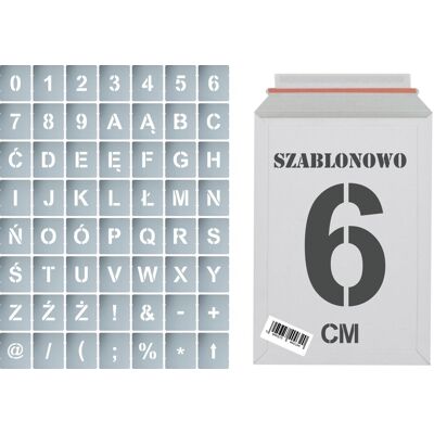 Naklejkolandia Szablony malarskie wielorazowe Litery i Cyfry 6cm, zestaw 56szt. Naklejkolandia Szablony malarskie wielorazowe Litery i Cyfry 6cm, zestaw 56szt.