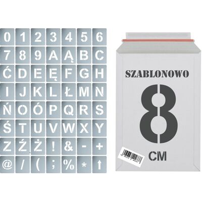 Naklejkolandia Szablony malarskie wielorazowe Litery i Cyfry 8cm, zestaw 56szt. Naklejkolandia Szablony malarskie wielorazowe Litery i Cyfry 8cm, zestaw 56szt.