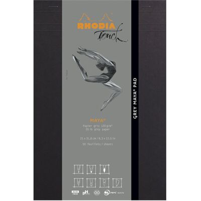 Clairefontaine Szkicownik-blok Rhodia A4+, 50 kartek, szary Clairefontaine Szkicownik-blok Rhodia A4+, 50 kartek, szary