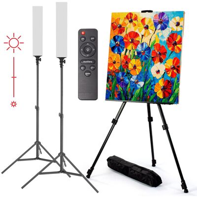 CineGEN Sztaluga Malarska 180cm + Zestaw Lamp Panelowych LED RL-100 CineGEN Sztaluga Malarska 180cm + Zestaw Lamp Panelowych LED RL-100