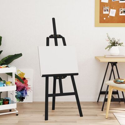 VMP Sztaluga malarska, czarna, 53,5x95x127 cm lite drewno sosnowe VMP Sztaluga malarska, czarna, 53,5x95x127 cm lite drewno sosnowe