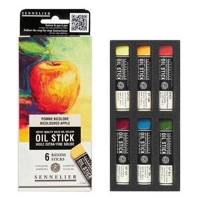 Sennelier Extra Fine Kredki Olejne 12ml Zestaw 6 - Bicoloured Apple - Kredki Olejne Sennelier Extra Fine Kredki Olejne 12ml Zestaw 6 - Bicoloured Apple - Kredki Olejne