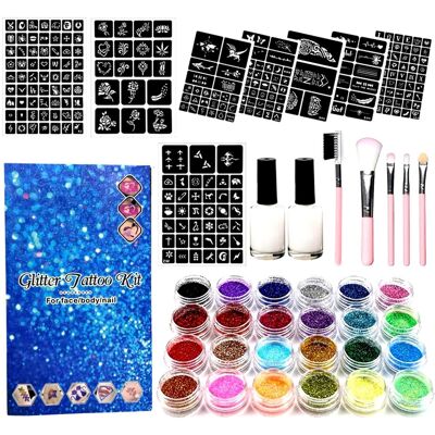 TM TOYS Tatauże brokatowe, zestaw do robienia, Szablony Tatuaż, XXL TM TOYS Tatauże brokatowe, zestaw do robienia, Szablony Tatuaż, XXL
