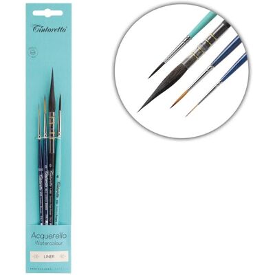 Tintoretto Pędzle Liner Na Blistrze 4Szt Tintoretto Pędzle Liner Na Blistrze 4Szt