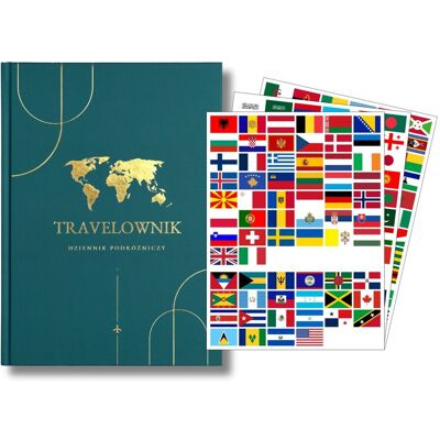 Travelownik, Bucket Listersi, Dziennik Podróżniczy + naklejki 196 państw Travelownik, Bucket Listersi, Dziennik Podróżniczy + naklejki 196 państw