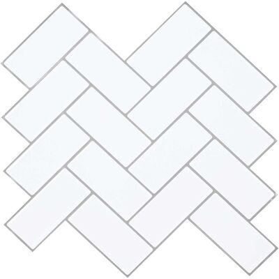 Vidaxl Płytka W Jodełkę 10 Pcs Biały Szary 30 X 30 Cm Poliuretan I Pet Vidaxl Płytka W Jodełkę 10 Pcs Biały Szary 30 X 30 Cm Poliuretan I Pet