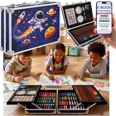Pltb Walizka Artystyczna Dla Dzieci Astronauta Kredki Farby 145el + E-BOOK-2 Pltb Walizka Artystyczna Dla Dzieci Astronauta Kredki Farby 145el + E-BOOK-2