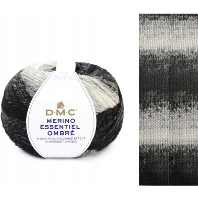 włóczka DMC MERINO ESSENTIALE OMBRE kol.1000 biało-czarny włóczka DMC MERINO ESSENTIALE OMBRE kol.1000 biało-czarny