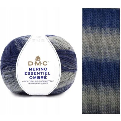 włóczka DMC MERINO ESSENTIALE OMBRE kol.1002 popielato-niebieska włóczka DMC MERINO ESSENTIALE OMBRE kol.1002 popielato-niebieska