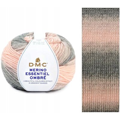 włóczka DMC MERINO ESSENTIALE OMBRE kol.1005 popielato-różowa włóczka DMC MERINO ESSENTIALE OMBRE kol.1005 popielato-różowa
