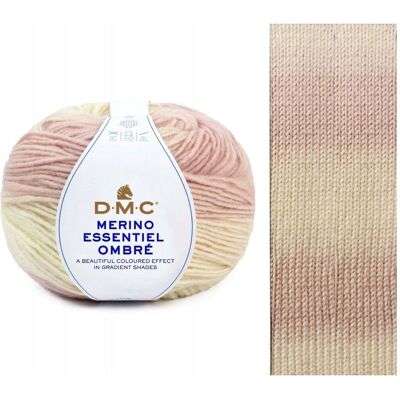 włóczka DMC MERINO ESSENTIALE OMBRE kol.1007 kremowo-pudrowa włóczka DMC MERINO ESSENTIALE OMBRE kol.1007 kremowo-pudrowa