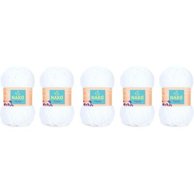 Włóczka Nako Panda 208 Biały - Pakiet 5 X (100gr/120mt) Włóczka Nako Panda 208 Biały - Pakiet 5 X (100gr/120mt)