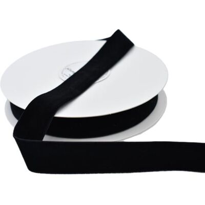 Pogotowie Florystyczno-Ślubne Wstążka velvetowa dwustronna, 25mm/9mb, czarna - VLD25-900 Pogotowie Florystyczno-Ślubne Wstążka velvetowa dwustronna, 25mm/9mb, czarna - VLD25-900