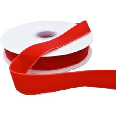 Pogotowie Florystyczno-Ślubne Wstążka velvetowa dwustronna, 25mm/9mb, czerwona - VLD25-050 Pogotowie Florystyczno-Ślubne Wstążka velvetowa dwustronna, 25mm/9mb, czerwona - VLD25-050