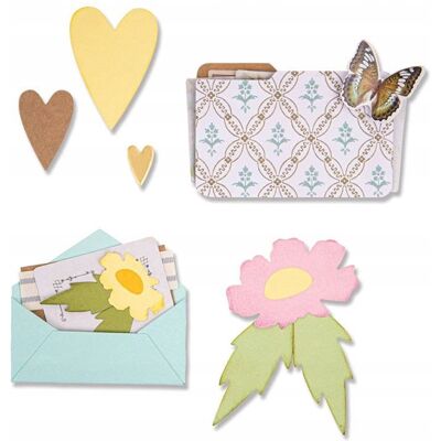 WYKROJNIK do papieru Sizzix Thinlits Envelope Folder Flowers koperta folder WYKROJNIK do papieru Sizzix Thinlits Envelope Folder Flowers koperta folder