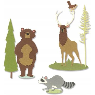 WYKROJNIK do papieru Sizzix Thinlits - Forest Animals leśne zwierzęta WYKROJNIK do papieru Sizzix Thinlits - Forest Animals leśne zwierzęta