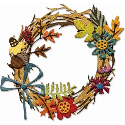 Wykrojniki Thinlits Vault Foliage Wreath By Tim Holtz • Wieniec Z Liści • 14 Sztuk • Sizzix Wykrojniki Thinlits Vault Foliage Wreath By Tim Holtz • Wieniec Z Liści • 14 Sztuk • Sizzix