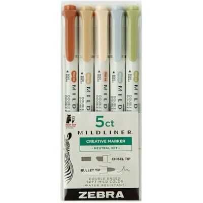 Zakreślacze Zestaw Neutral Zebra Mildliner 5 kol. Zakreślacze Zestaw Neutral Zebra Mildliner 5 kol.