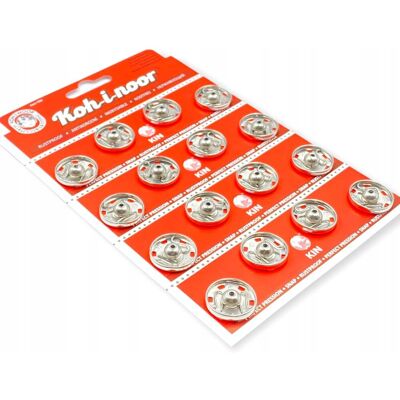 Koh-I-Noor Zatrzaski Metalowe Nikiel 20.9/20.9 Karnet 16 Szt. Koh-I-Noor Zatrzaski Metalowe Nikiel 20.9/20.9 Karnet 16 Szt.