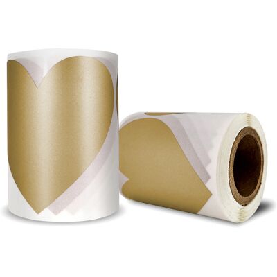 Bytecraft Zdrapki naklejki SERCA 70x80mm ZŁOTE x100 Bytecraft Zdrapki naklejki SERCA 70x80mm ZŁOTE x100
