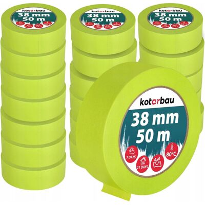 Kotarbau Zestaw 24x taśma malarska 50mx38mm maskująca papierowa uv do farby ochronna Kotarbau Zestaw 24x taśma malarska 50mx38mm maskująca papierowa uv do farby ochronna