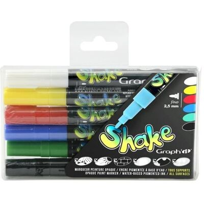 Inny producent Zestaw 6 Markery Graph'it Shake Fine Kolory Podstawowe - Graph it Multikolor - Asortyment Inny producent Zestaw 6 Markery Graph'it Shake Fine Kolory Podstawowe - Graph it Multikolor - Asortyment