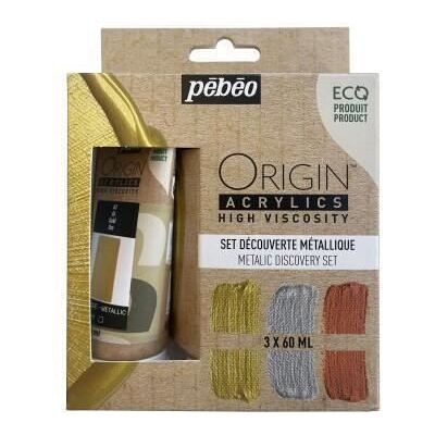 PEBEO ZESTAW ACRYLI ORIGIN ODKRYWCZY 3 x 60 ML METALICZNY PEBEO ZESTAW ACRYLI ORIGIN ODKRYWCZY 3 x 60 ML METALICZNY