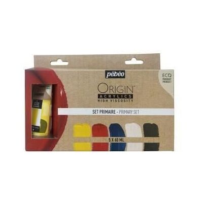 PEBEO ZESTAW ACRYLIKÓW ORIGIN 5 x 60 ML PRIMARNE PEBEO ZESTAW ACRYLIKÓW ORIGIN 5 x 60 ML PRIMARNE