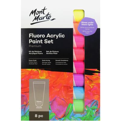 Zestaw Akryli Fluoro Mont Marte 8x36ml Zestaw Akryli Fluoro Mont Marte 8x36ml