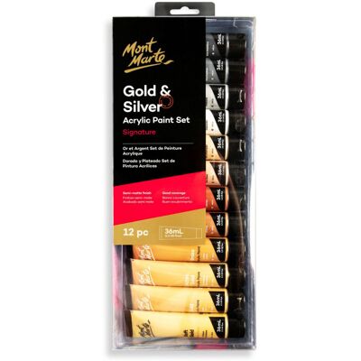 Zestaw Akryli Gold&Silver; Mont Marte 12x36ML Zestaw Akryli Gold&Silver; Mont Marte 12x36ML