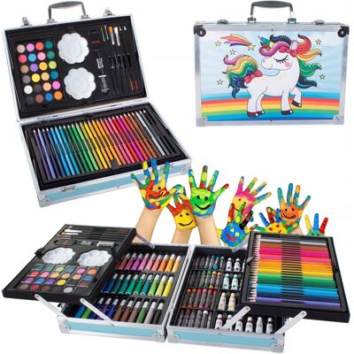 Inny producent ZESTAW ARTYSTYCZNY DO MALOWANIA W WALIZCE KREDKI PISAKI FARBY PASTEL 145szt Inny producent ZESTAW ARTYSTYCZNY DO MALOWANIA W WALIZCE KREDKI PISAKI FARBY PASTEL 145szt