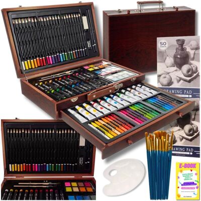 Pltb Zestaw artystyczny w walizce malarski kreatywny farby pędzle kredki pastele ołówki prezent dla dziecka + ebook Pltb Zestaw artystyczny w walizce malarski kreatywny farby pędzle kredki pastele ołówki prezent dla dziecka + ebook