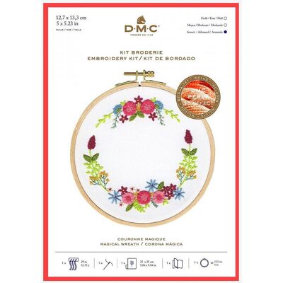 Zestaw do haftu DMC - Korona kwiatowa - Biały - Zestaw do haftu Zestaw do haftu DMC - Korona kwiatowa - Biały - Zestaw do haftu