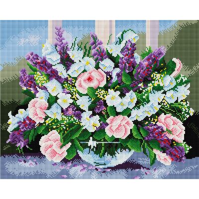 Twoje-hobby Zestaw do Haftu, Diamentowa mozaika na ramie 40x50 Bukiet kwiatów Twoje-hobby Zestaw do Haftu, Diamentowa mozaika na ramie 40x50 Bukiet kwiatów