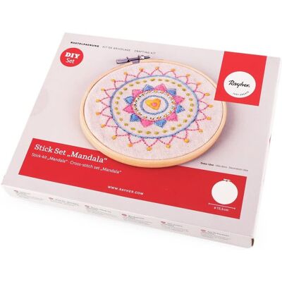 Stoklasa Zestaw Do Haftu Płaskiego Na Płótnie Z Tamborkiem I Muliną - Mandala 19x19 Stoklasa Zestaw Do Haftu Płaskiego Na Płótnie Z Tamborkiem I Muliną - Mandala 19x19